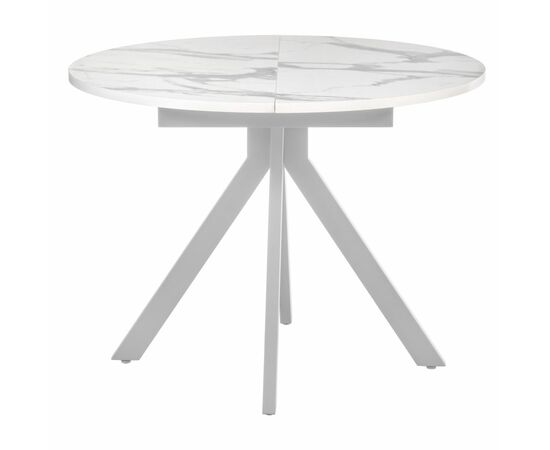 Стол Rudolf круглый раскладной 100-130x100x75см, белый мрамор, белый | Интернет магазин мебели и декора LifeDekor
