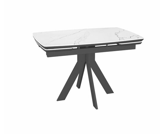 Стол DikLine DKU120 Керамика Белый мрамор/подстолье черное/опоры черные (2 уп.) | Интернет магазин мебели и декора LifeDekor