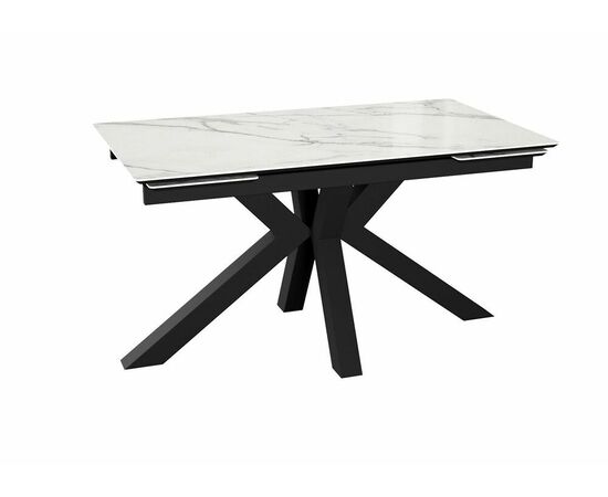 Стол DikLine SFE160 Керамика Tianshan White (белый полуглянец)/подстолье черное/опоры черные (2 уп.) | Интернет магазин мебели и декора LifeDekor