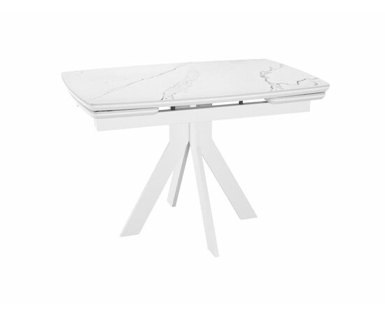 Стол DikLine DKU120 Керамика Белый мрамор/подстолье белое/опоры белые (2 уп.) | Интернет магазин мебели и декора LifeDekor