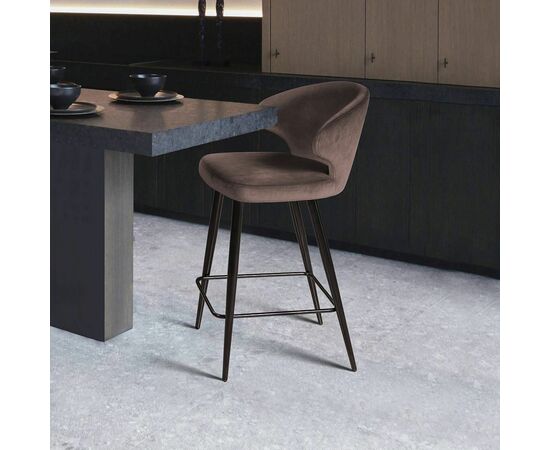 Стул полубарный Richard, бархат коричневый 12, изображение 3 | Интернет магазин мебели и декора LifeDekor