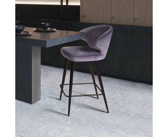 Стул полубарный Richard, бархат светло-серый 26, изображение 9 | Интернет магазин мебели и декора LifeDekor