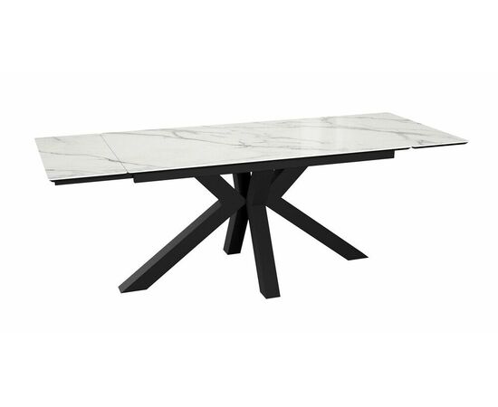 Стол DikLine SFE160 Керамика Tianshan White (белый полуглянец)/подстолье черное/опоры черные (2 уп.), изображение 4 | Интернет магазин мебели и декора LifeDekor