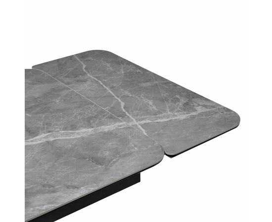 Стол Arthur раскладной 120-184x80x75см, керамогранит серый мрамор Greys Grey, чёрный, изображение 7 | Интернет магазин мебели и декора LifeDekor