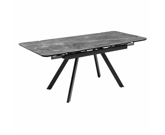 Стол Arthur раскладной 120-184x80x75см, керамогранит серый мрамор Greys Grey, чёрный, изображение 4 | Интернет магазин мебели и декора LifeDekor