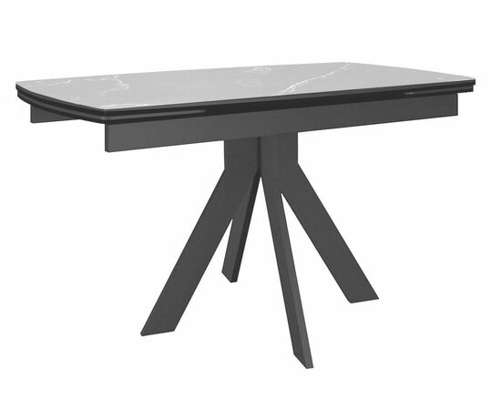 Стол DikLine DKU120 Керамика Серый мрамор/подстолье черное/опоры черные (2 уп.) | Интернет магазин мебели и декора LifeDekor