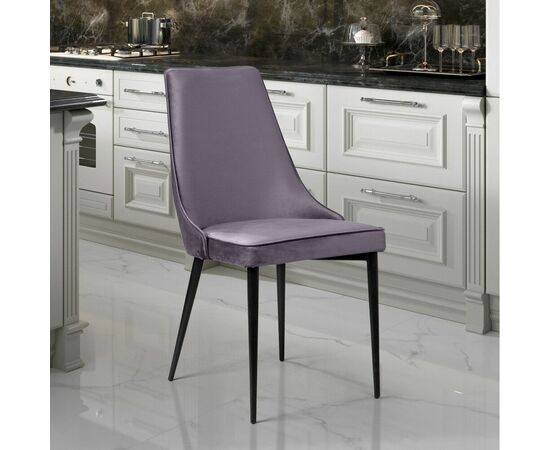 Стул Oliver, бархат серый 27/ чёрный конус, изображение 9 | Интернет магазин мебели и декора LifeDekor