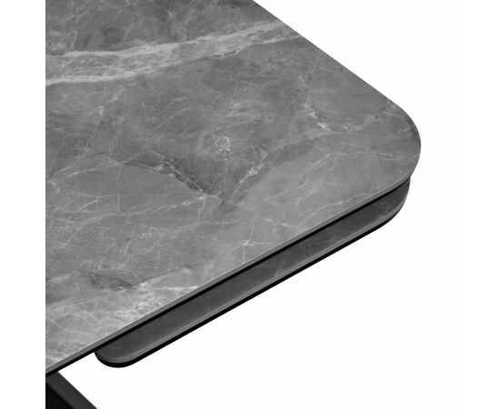 Стол Arthur раскладной 120-184x80x75см, керамогранит серый мрамор Greys Grey, чёрный, изображение 10 | Интернет магазин мебели и декора LifeDekor