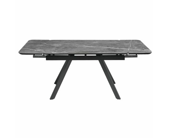 Стол Arthur раскладной 120-184x80x75см, керамогранит серый мрамор Greys Grey, чёрный, изображение 5 | Интернет магазин мебели и декора LifeDekor