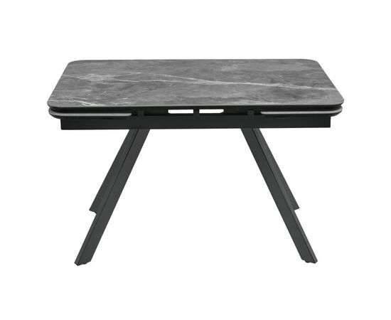Стол Arthur раскладной 120-184x80x75см, керамогранит серый мрамор Greys Grey, чёрный, изображение 2 | Интернет магазин мебели и декора LifeDekor