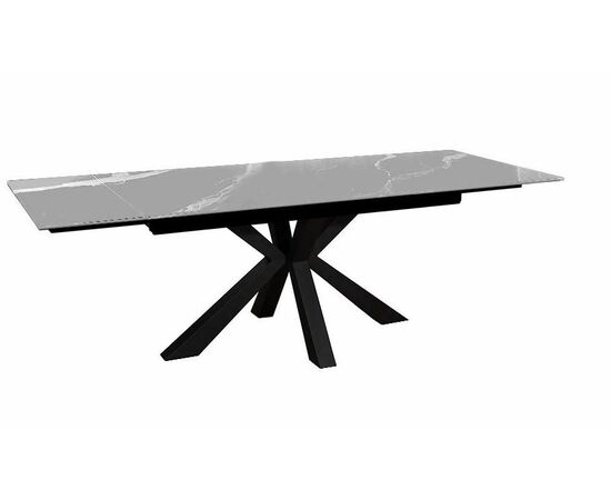 Стол DikLine SFE140 Керамика Серый мрамор/подстолье черное/опоры черные (2 уп.), изображение 3 | Интернет магазин мебели и декора LifeDekor