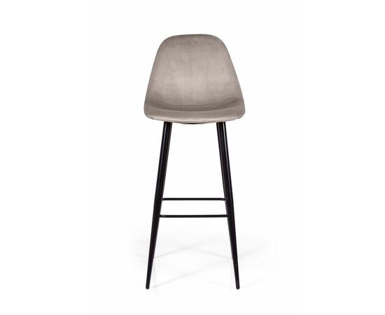 Стул барный TED, бархат пепельно-бежевый 25 /опора конус, изображение 2 | Интернет магазин мебели и декора LifeDekor