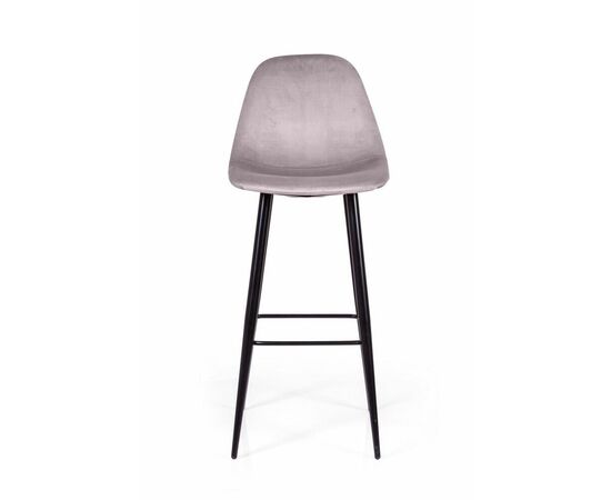 Стул барный TED, бархат светло-серый 26 /опора конус, изображение 2 | Интернет магазин мебели и декора LifeDekor