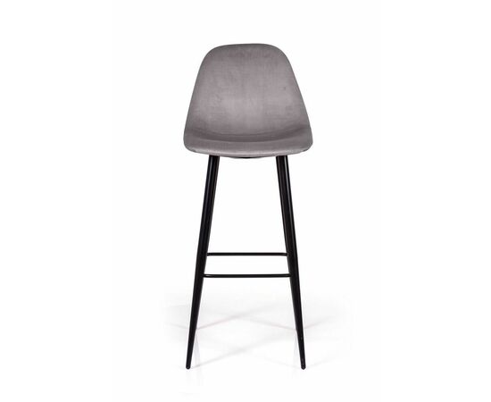Стул барный TED, бархат серый 27 /опора конус, изображение 2 | Интернет магазин мебели и декора LifeDekor