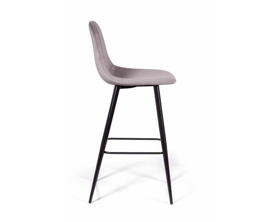 Стул барный TED, бархат светло-серый 26 /опора конус, изображение 3 | Интернет магазин мебели и декора LifeDekor