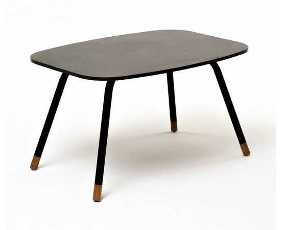 "Верона" журнальный столик из HPL 70х50, H40, каркас черный муар, цвет столешницы "серый гранит" | Интернет магазин мебели и декора LifeDekor