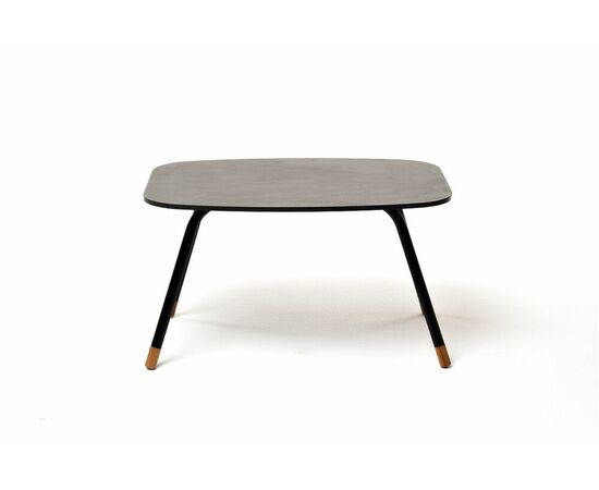 "Верона" журнальный столик из HPL 70х50, H40, каркас черный муар, цвет столешницы "серый гранит", изображение 2 | Интернет магазин мебели и декора LifeDekor