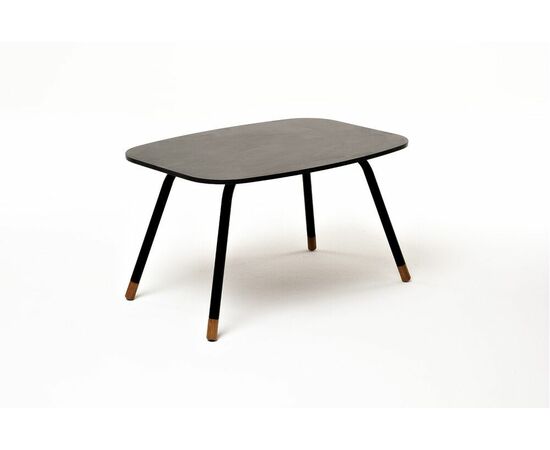 "Верона" журнальный столик из HPL 70х50, H40, каркас черный муар, цвет столешницы "серый гранит", изображение 3 | Интернет магазин мебели и декора LifeDekor