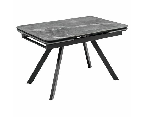 Стол Arthur раскладной 120-184x80x75см, керамогранит серый мрамор Greys Grey, чёрный | Интернет магазин мебели и декора LifeDekor