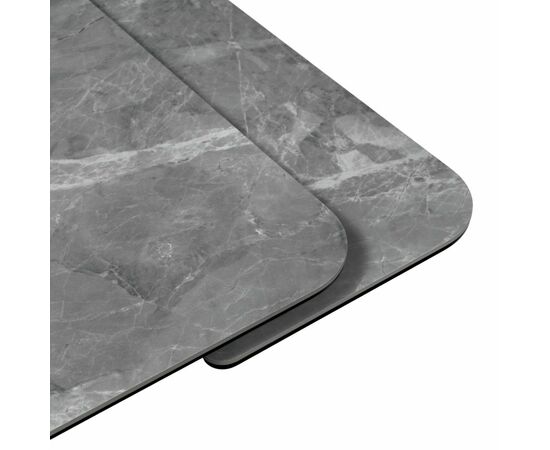 Стол Arthur раскладной 120-184x80x75см, керамогранит серый мрамор Greys Grey, чёрный, изображение 9 | Интернет магазин мебели и декора LifeDekor