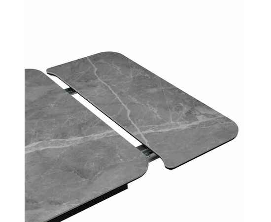 Стол Arthur раскладной 120-184x80x75см, керамогранит серый мрамор Greys Grey, чёрный, изображение 8 | Интернет магазин мебели и декора LifeDekor