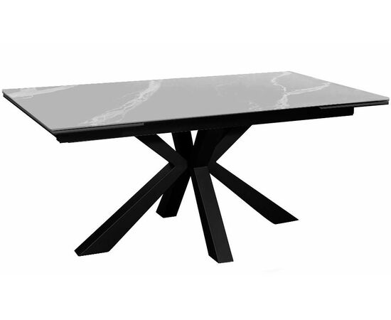 Стол DikLine SFE160 Керамика Серый мрамор/подстолье черное/опоры черные (2 уп.) | Интернет магазин мебели и декора LifeDekor