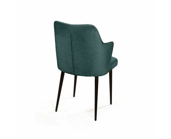 Стул с подлокотниками Hunt ромб, бархат зелёный 19 / чёрный конус, изображение 6 | Интернет магазин мебели и декора LifeDekor