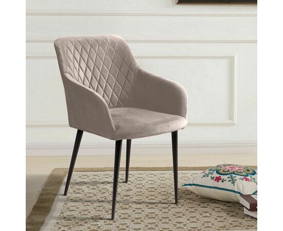 Стул с подлокотниками Robert, бархат бежевый 5, изображение 4 | Интернет магазин мебели и декора LifeDekor