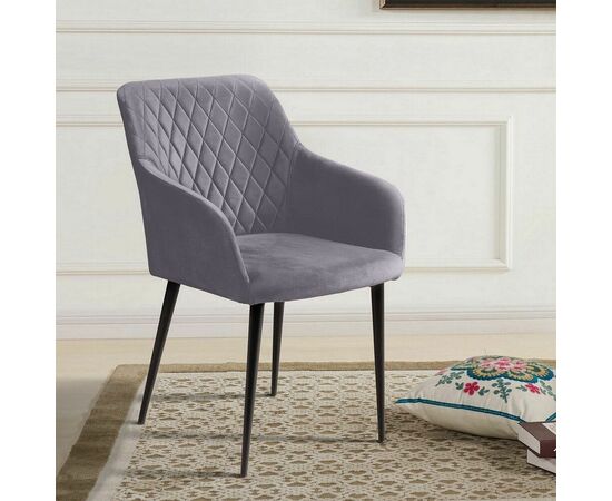 Стул с подлокотниками Robert, бархат серый 27, изображение 4 | Интернет магазин мебели и декора LifeDekor