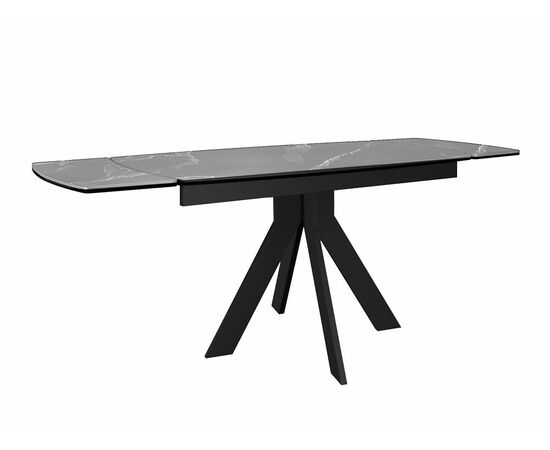 Стол DikLine DKU120 Керамика Серый мрамор/подстолье черное/опоры черные (2 уп.), изображение 2 | Интернет магазин мебели и декора LifeDekor