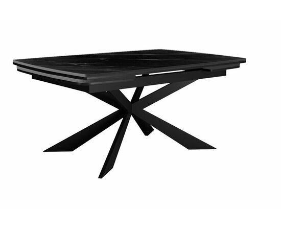 Стол DikLine KM160 мрамор С45 (керамика черная/опоры черные) | Интернет магазин мебели и декора LifeDekor