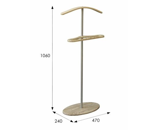 Вешалка костюмная Дэви 3 металлик/дуб сонома | Интернет магазин мебели и декора LifeDekor