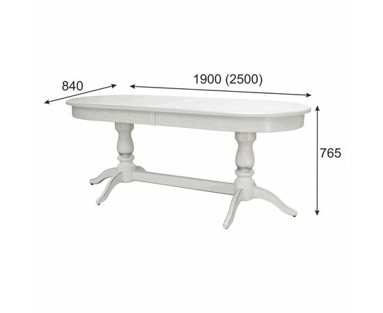 Стол обеденный Тарун 5 раздвижной белый/серебро 190/250*84 | Интернет магазин мебели и декора LifeDekor