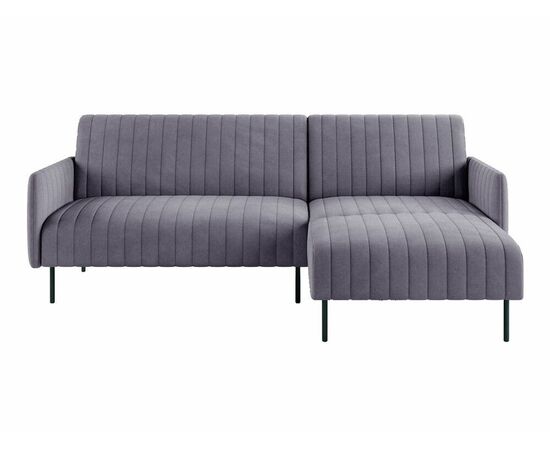 Baccara диван-кровать с шезлонгом, с подлокотниками, бархат серый 27, изображение 2 | Интернет магазин мебели и декора LifeDekor