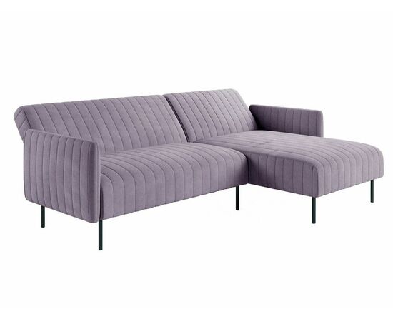 Baccara диван-кровать с шезлонгом, с подлокотниками, бархат серый 27, изображение 3 | Интернет магазин мебели и декора LifeDekor