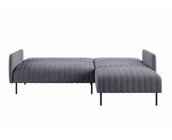 Baccara диван-кровать с шезлонгом, с подлокотниками, бархат серый 27, изображение 4 | Интернет магазин мебели и декора LifeDekor