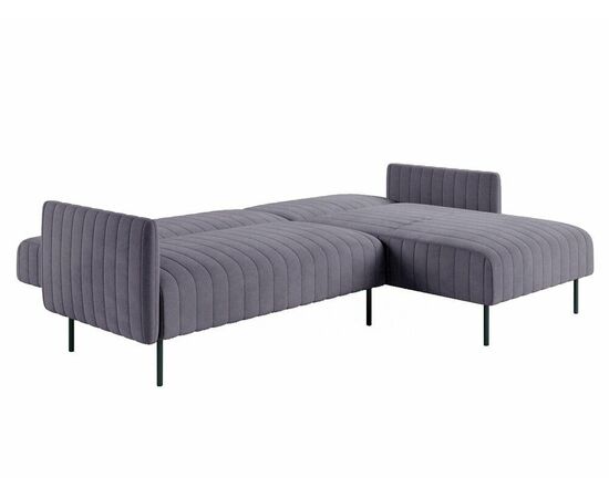 Baccara диван-кровать с шезлонгом, с подлокотниками, бархат серый 27, изображение 7 | Интернет магазин мебели и декора LifeDekor