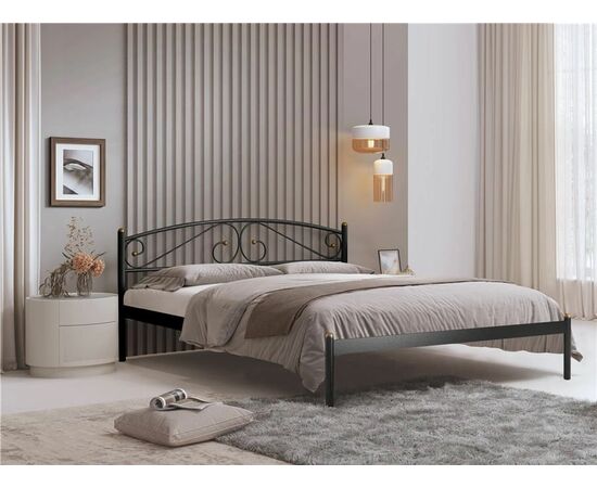 Кровать двуспальная Флоренция (160х200/металлическое основание) Черный | Интернет магазин мебели и декора LifeDekor