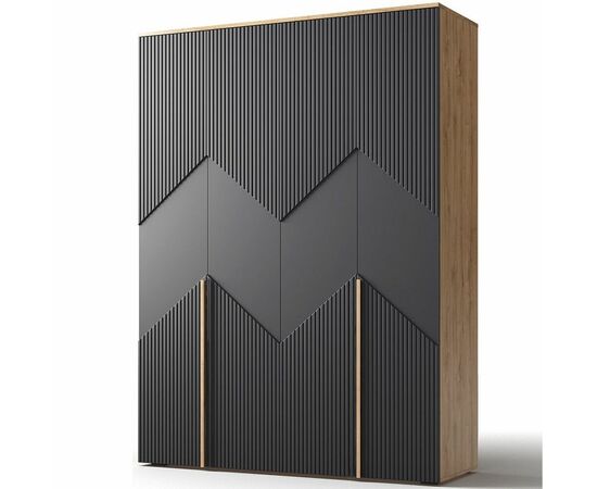 Шкаф «Оливия» 4Д КМК 0971.1, дуб наварра/шагрень черная, изображение 2 | Интернет магазин мебели и декора LifeDekor