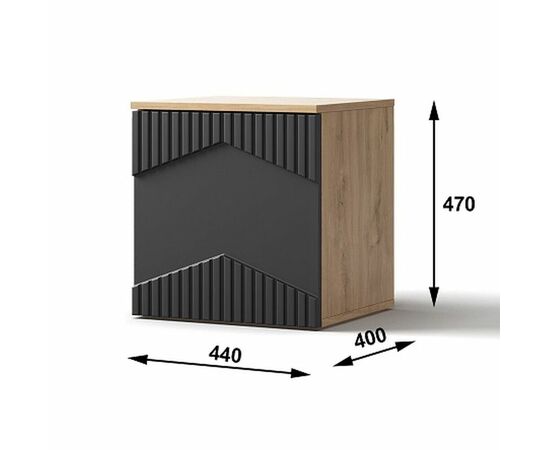 Тумба «Оливия» ПР КМК 0971.18, дуб наварра/шагрень черная, изображение 3 | Интернет магазин мебели и декора LifeDekor