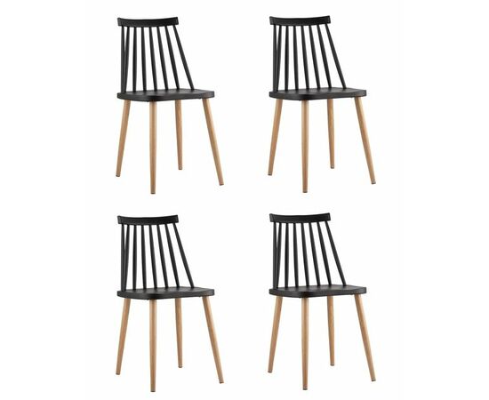 Стул Морган пластиковый черный 4 шт | Интернет магазин мебели и декора LifeDekor