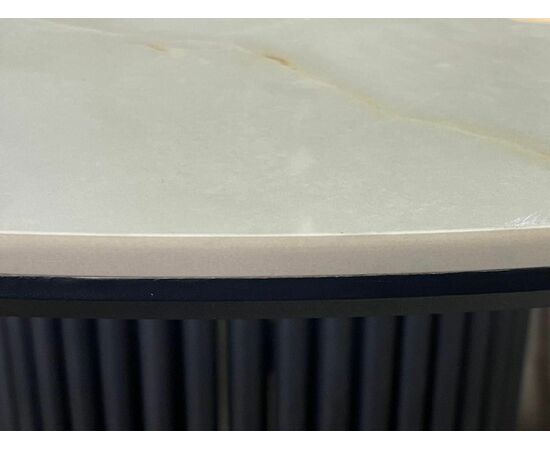 Стол DikLine AKR120 Керамика глянец Ostra Bianco/подстолье черное/опоры черные (2 уп.), изображение 5 | Интернет магазин мебели и декора LifeDekor