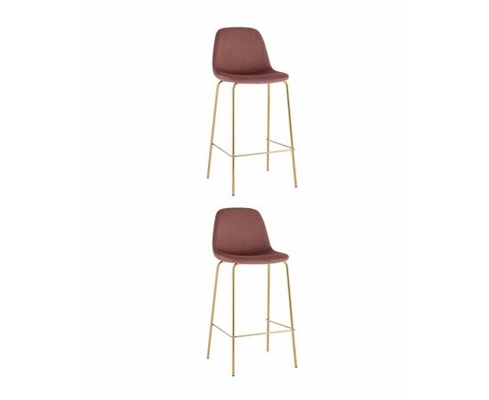 Стул барный Валенсия SN велюр пыльно-розовый золотые ножки 2 шт | Интернет магазин мебели и декора LifeDekor