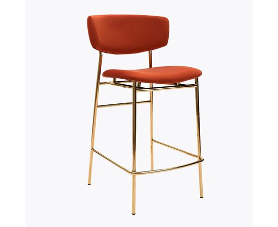 Дизайнерский полубарный стул Marko терракотовый, основание золото | Интернет магазин мебели и декора LifeDekor