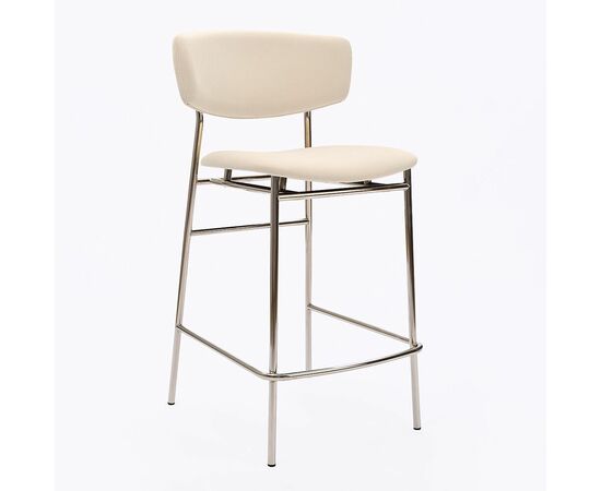 Дизайнерский полубарный стул Marko бежевый, основание хром | Интернет магазин мебели и декора LifeDekor