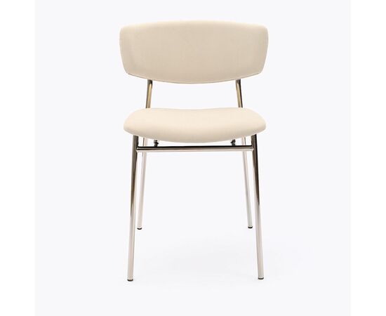 Стул дизайнерский Marko бежевый, основание хром, изображение 2 | Интернет магазин мебели и декора LifeDekor