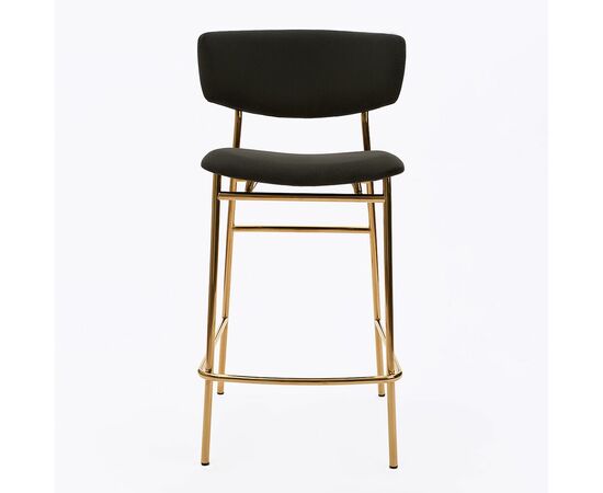 Дизайнерский полубарный стул Marko графит, основание золото, изображение 2 | Интернет магазин мебели и декора LifeDekor