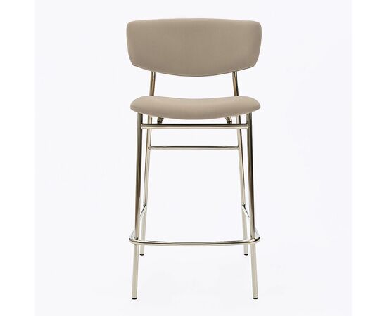 Дизайнерский полубарный стул Marko латте, основание хром, изображение 3 | Интернет магазин мебели и декора LifeDekor