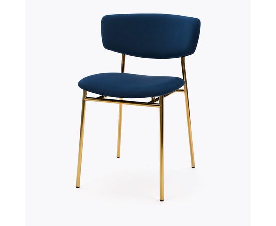 Стул дизайнерский Marko синий, основание золото | Интернет магазин мебели и декора LifeDekor