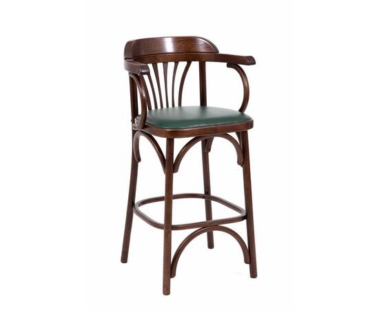 Стул барный 650 Венский мягкий (темный тон, экокожа Зеленая) | Интернет магазин мебели и декора LifeDekor